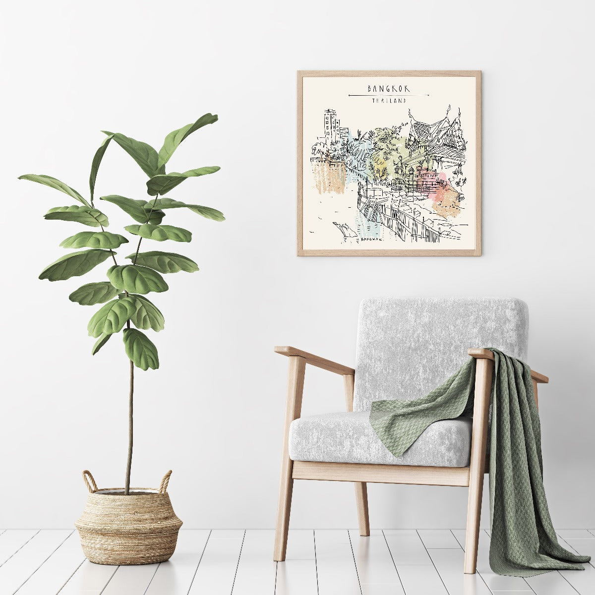 Bangkok Thailand Illustration poster