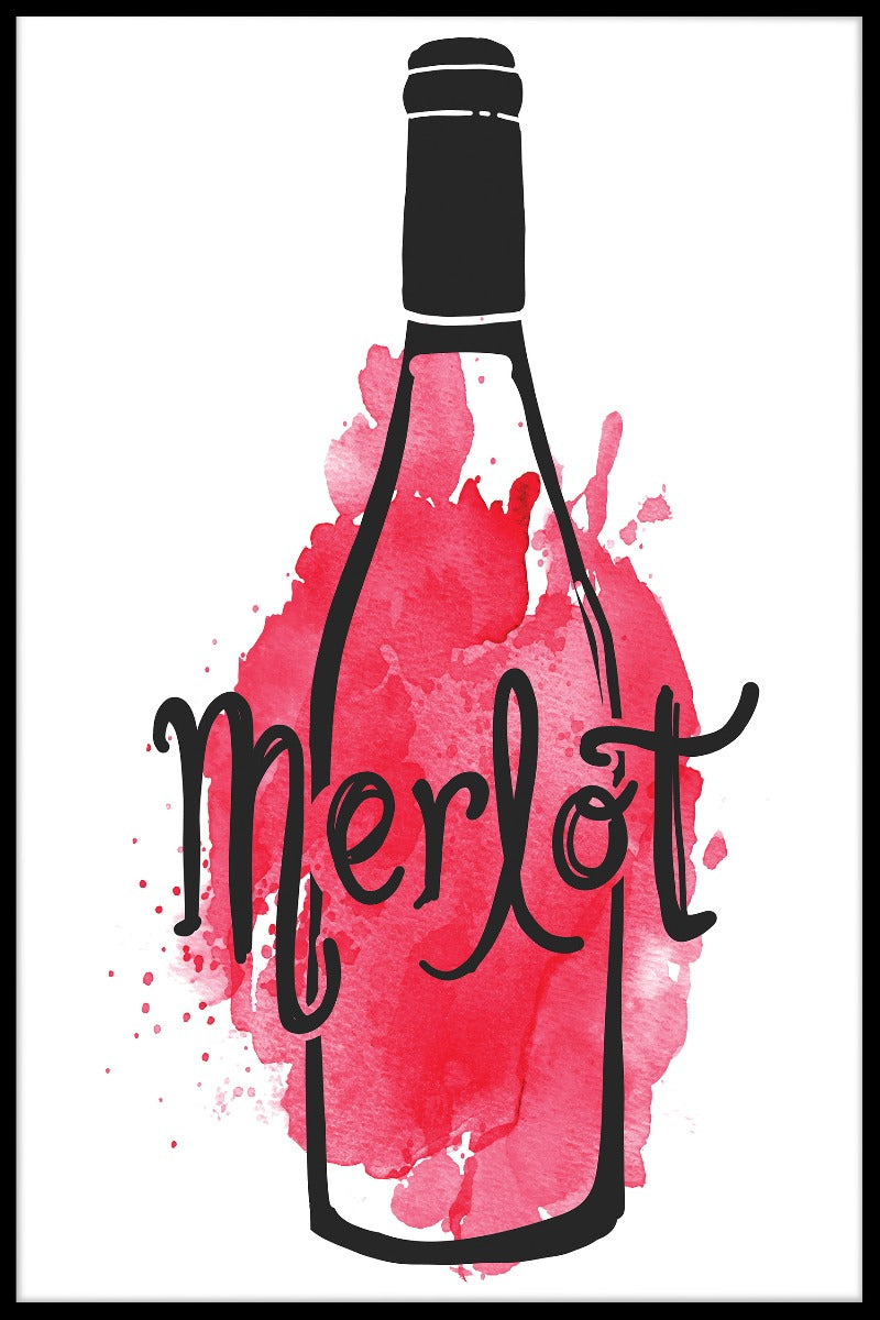 Jag älskar Merlot Illustration poster