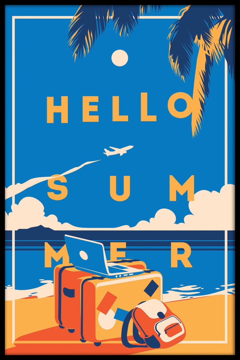 Hej sommar vintage poster