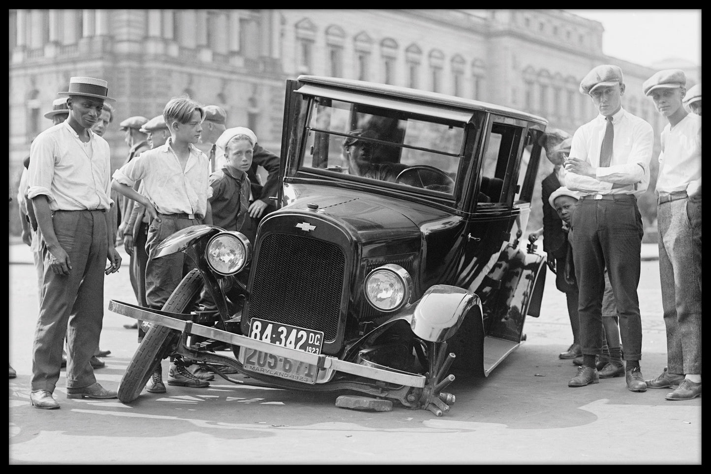 Automotive trasig bil vintage poster