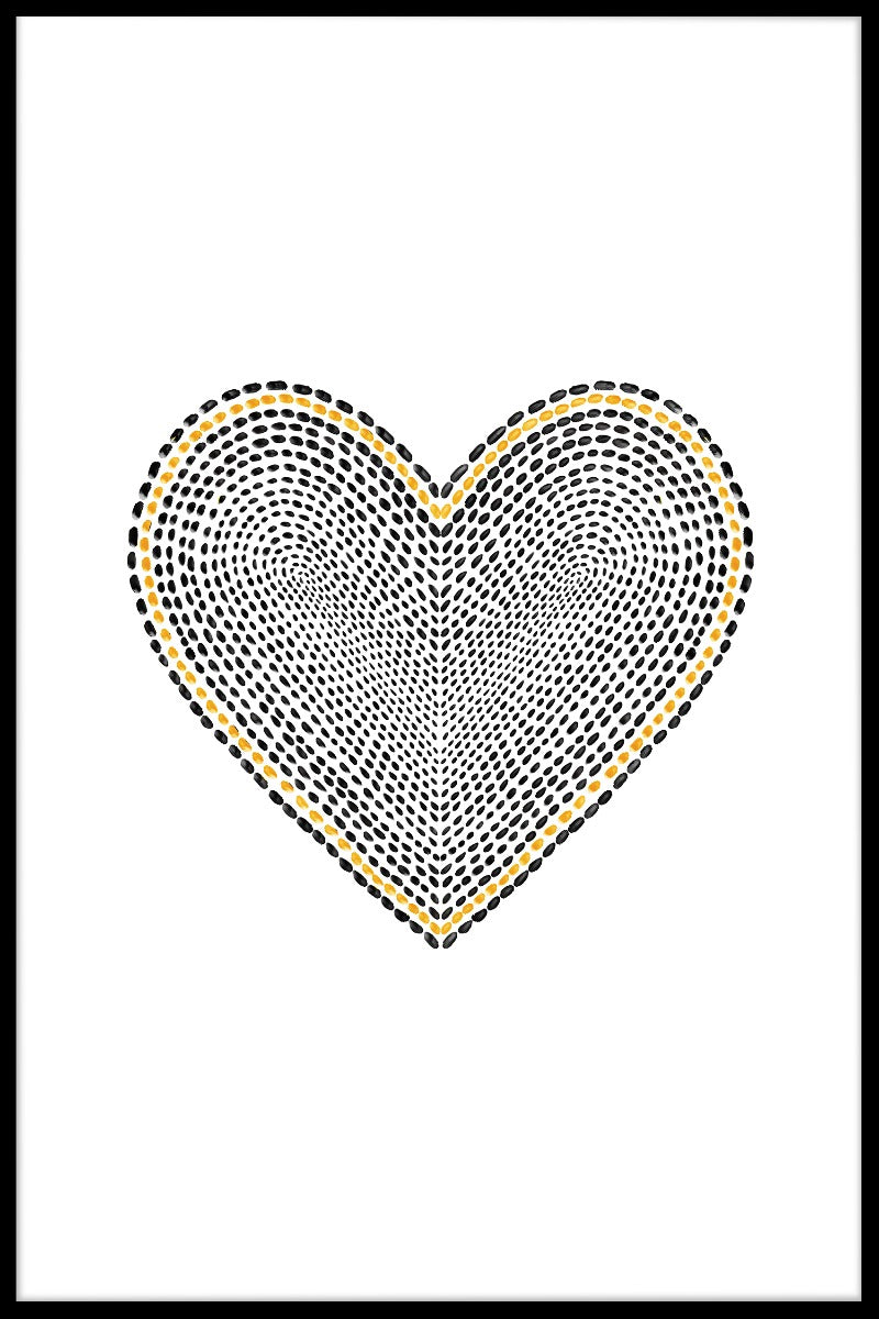 Guld och svart hjärta poster