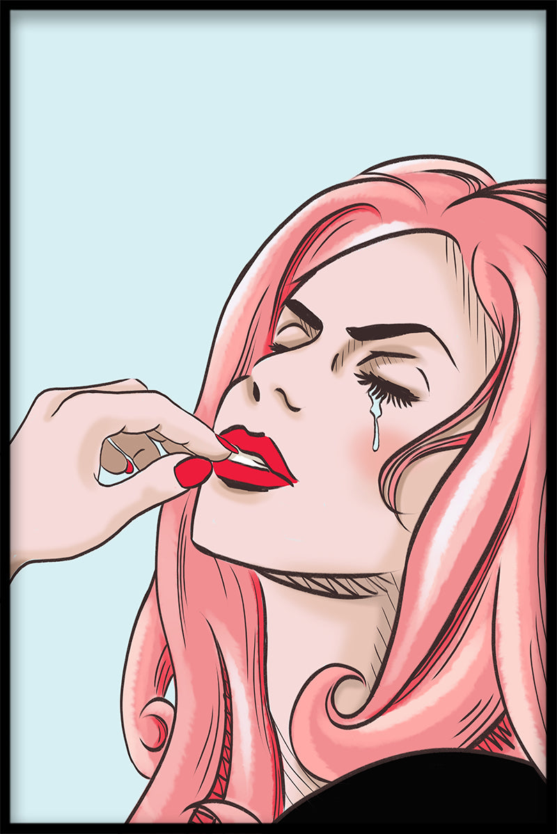 Animerad Retro kvinna poster