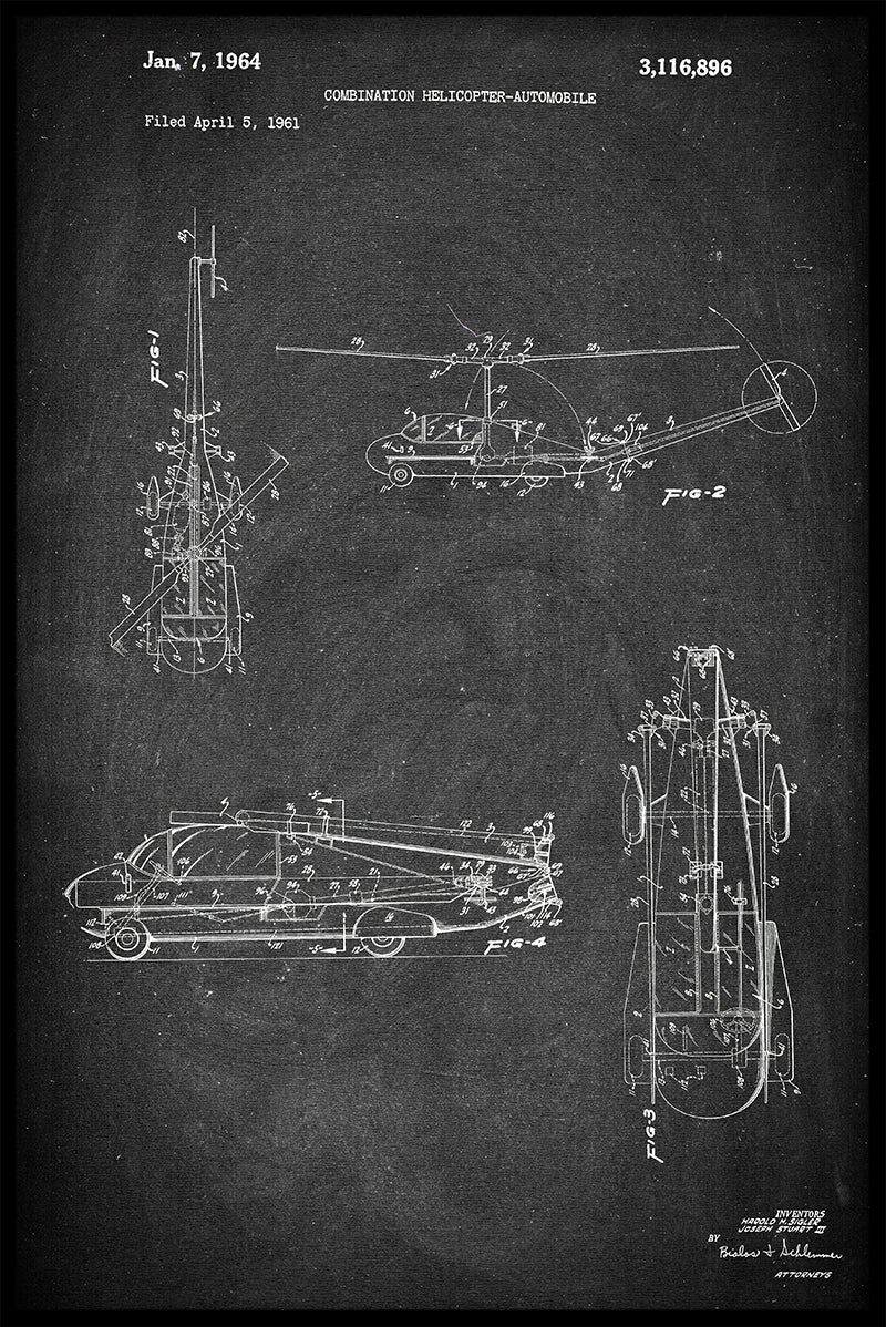 Helikopterbilspatentposter