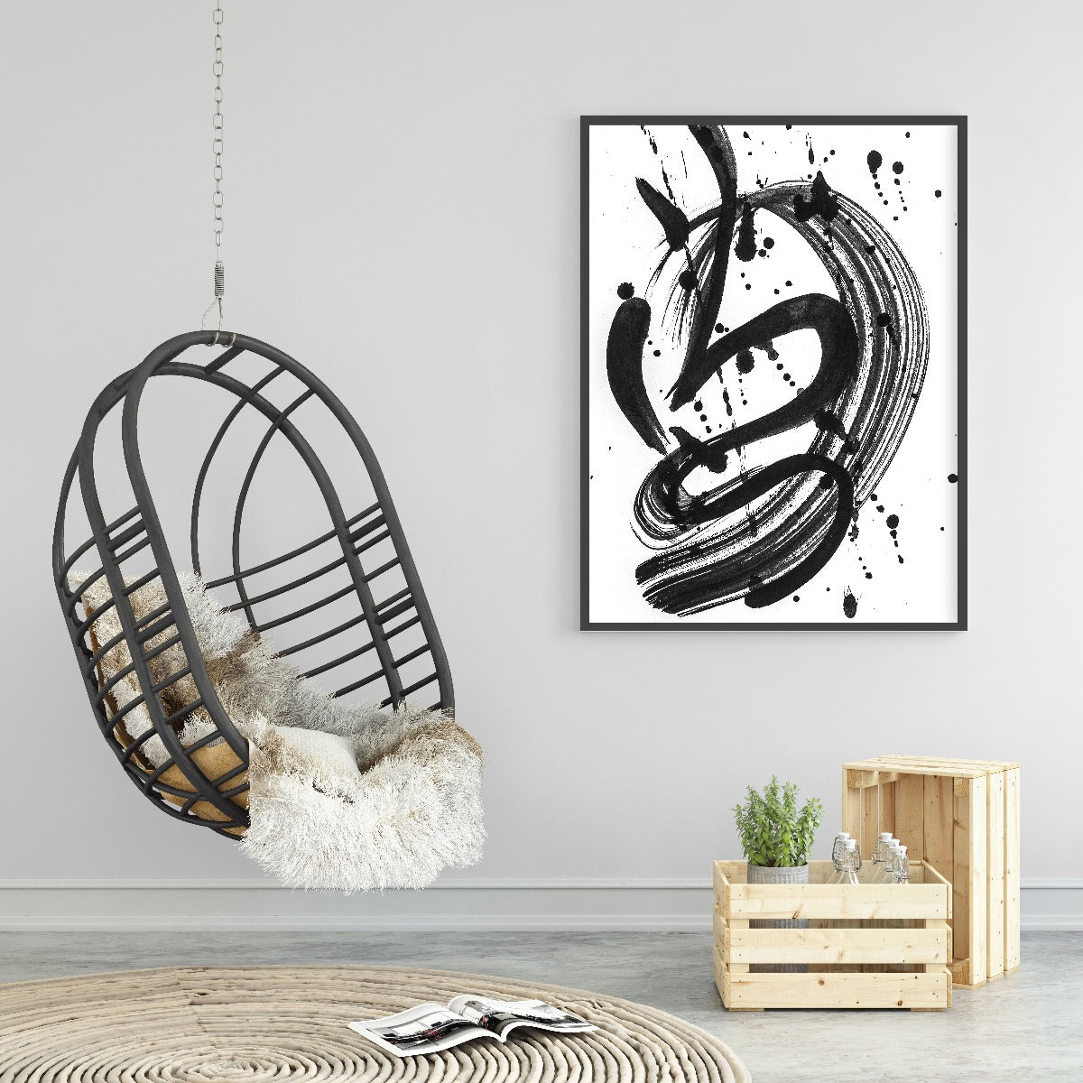 Abstrakt penseldrag poster