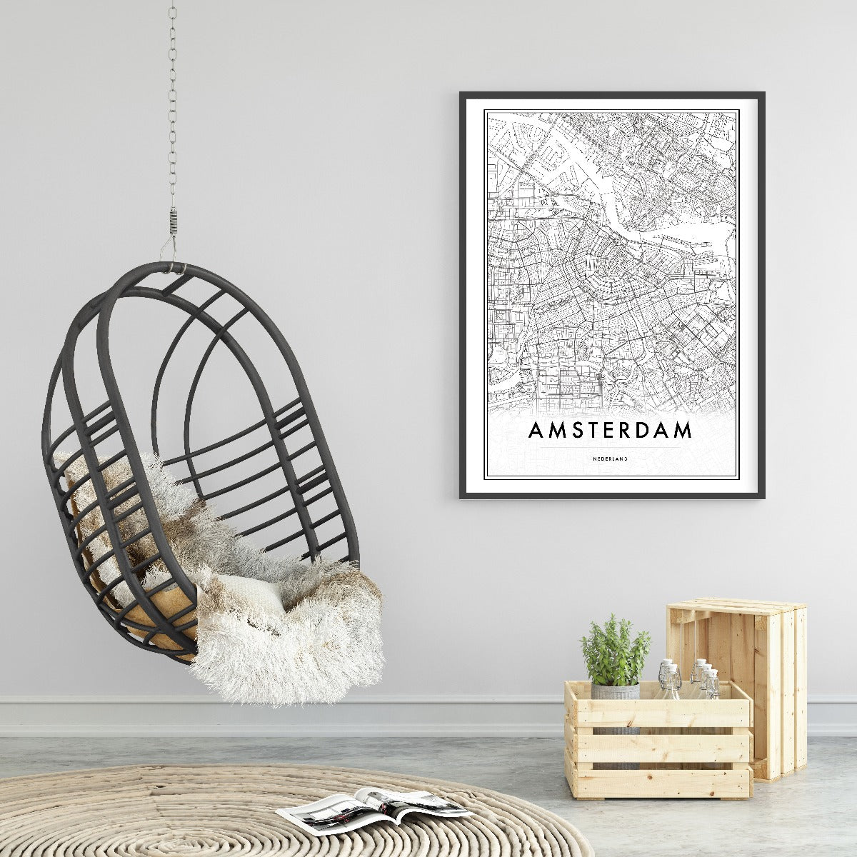 Amsterdam Nederländerna kartposter