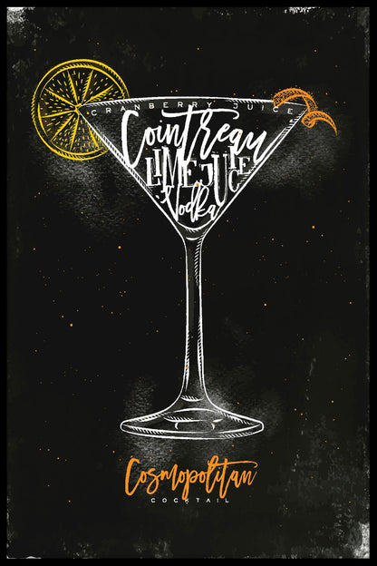Kosmopolitisk cocktailposter