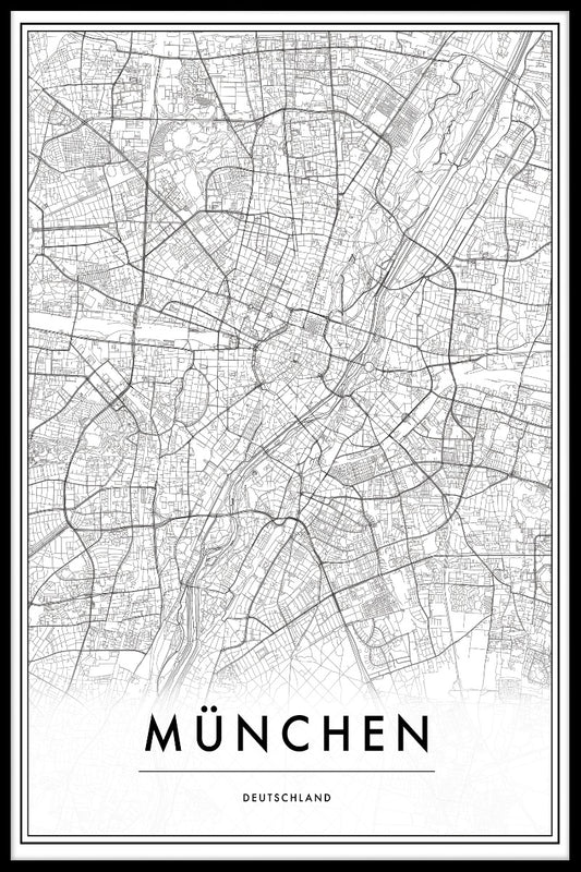 München Tyskland Kartposter