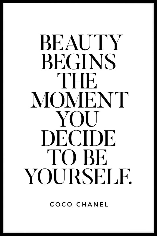 poster Skönhet börjar när du bestämmer dig