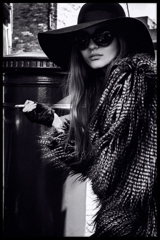 Kvinna som röker N02 poster