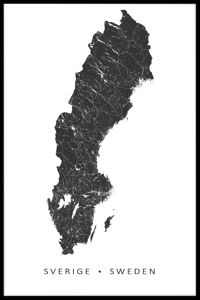 Sverigekarta Poster-pp