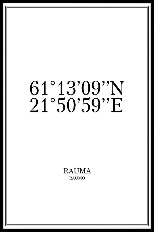 Rauma koordinater poster