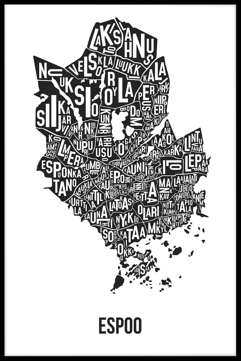 Esbo Text Kartposter
