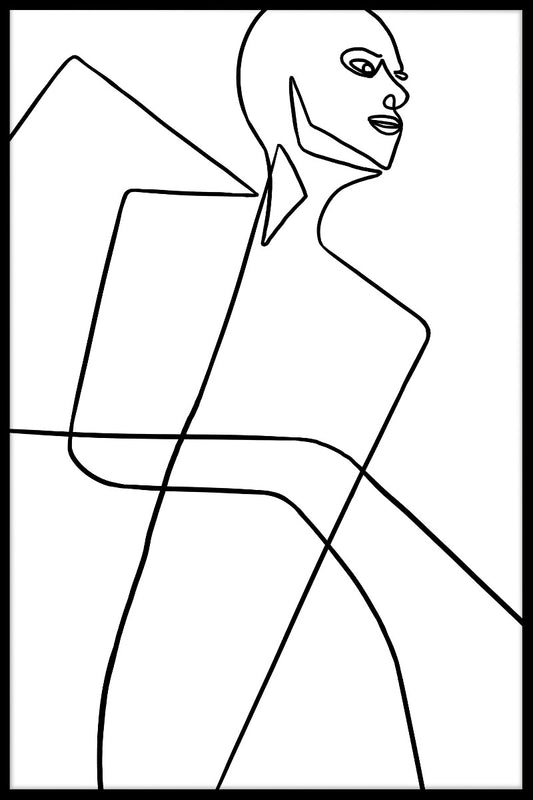 Abstrakt linjekonst N04 poster