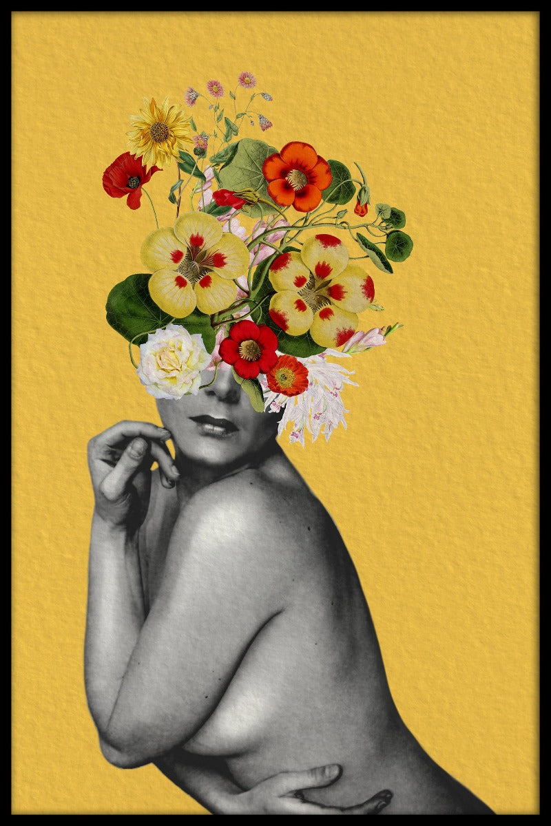 Blommig kvinna poster