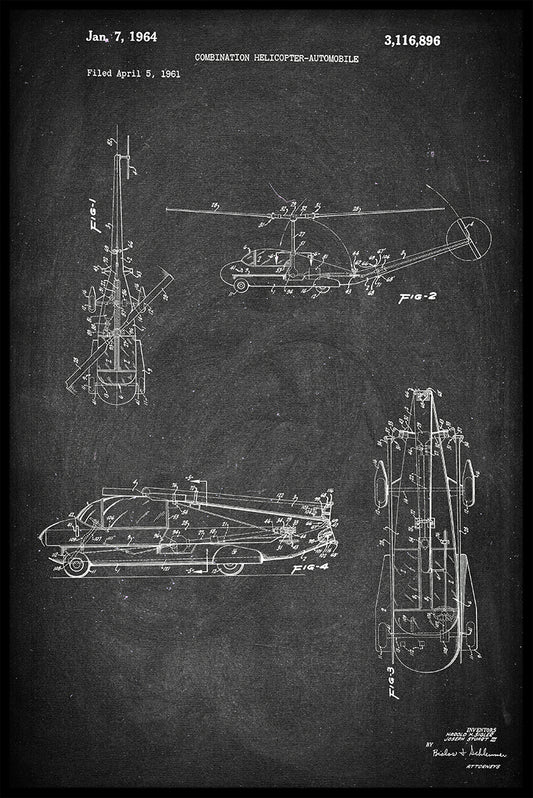 Helikopterbilspatentposter