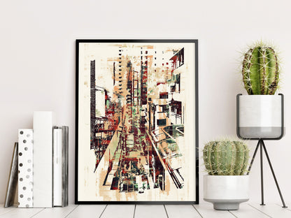 Abstrakt stadsbild poster