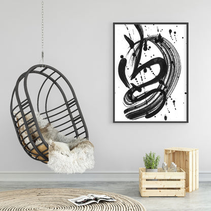 Abstrakt penseldrag poster