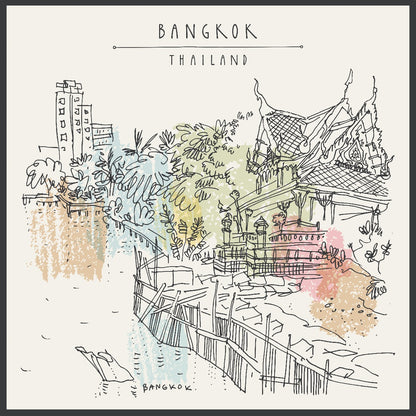 Bangkok Thailand Illustration poster